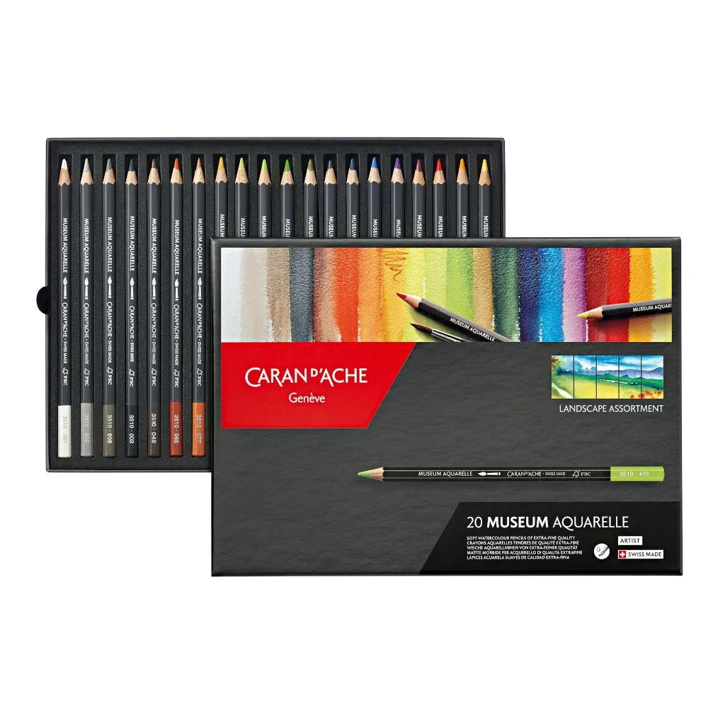 Caran D'Ache Museum Aquarelle coloured pencils, 20 landscape pencil set