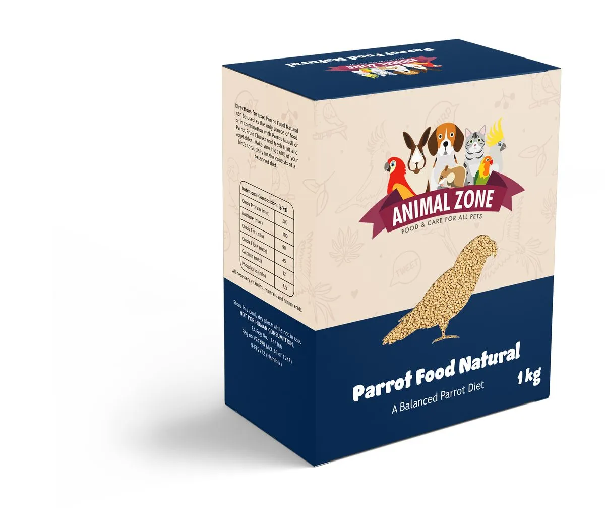 Animalzone Parrot Food Natural 1kg