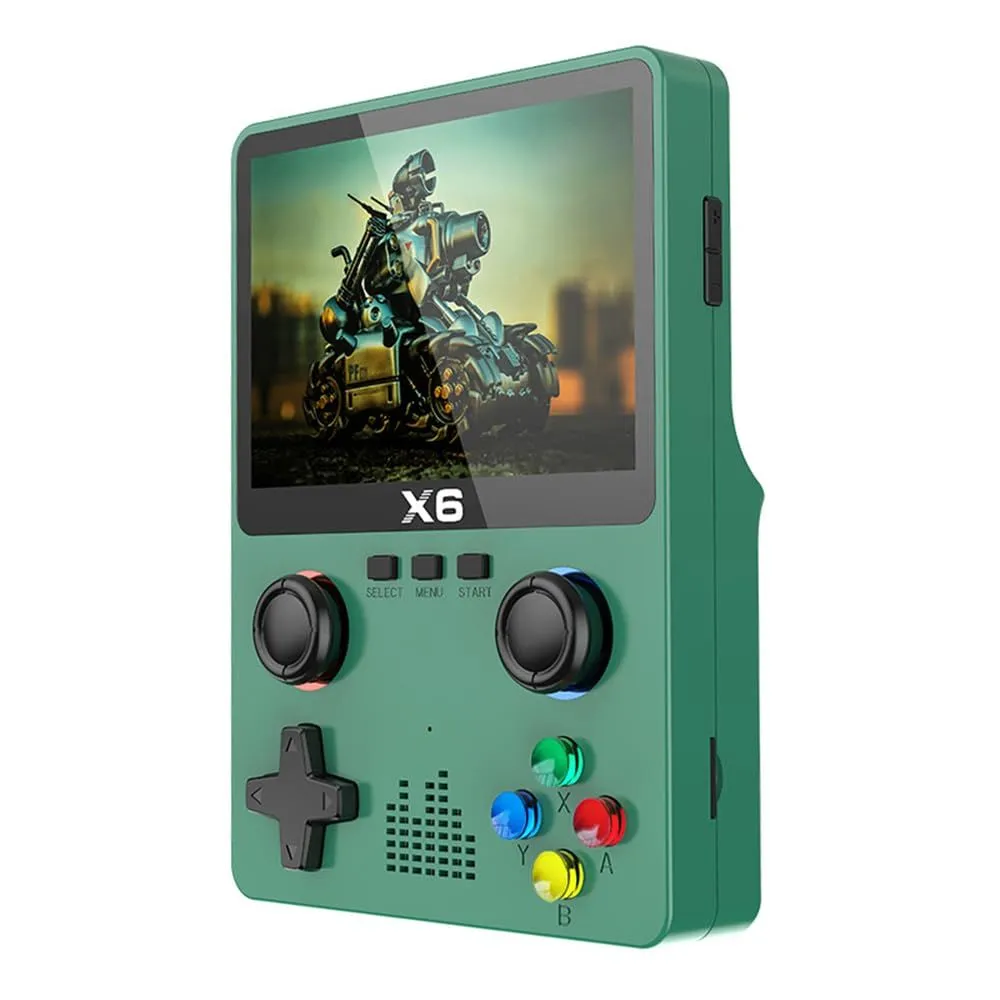 Game Console, Retro Game Console Built-in 32GB 10000+ Classic Games-X6 - Green