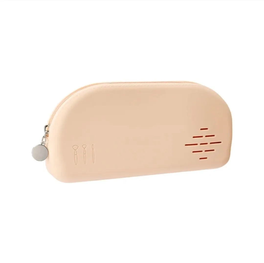 Portable Silicone Travel Makeup Bag. - LIGHT BROWN 
