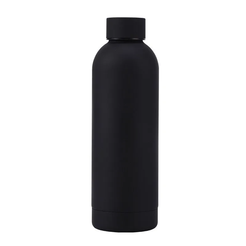 Carbon Matte Finish Solid Colour Double Wall Insulated Thermo Flask 500ML - Black