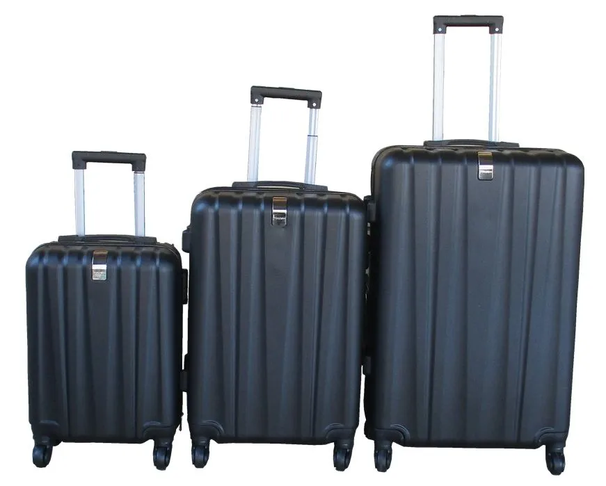 3-Piece Travel 28-Inch Luggage Suitcase Bag Set - Stylish - Black