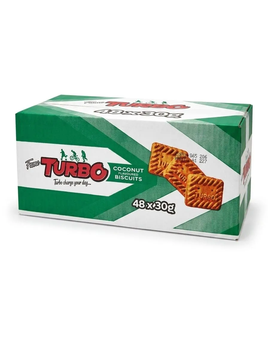 Fame Turbo Coconut Flavoured Biscuits (48 x 30g Box)