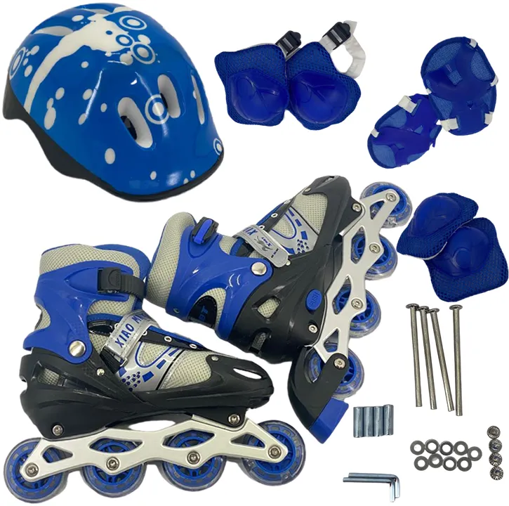 Inline Speed Roller Skates with 6PCS Protective Gear And Helmet
