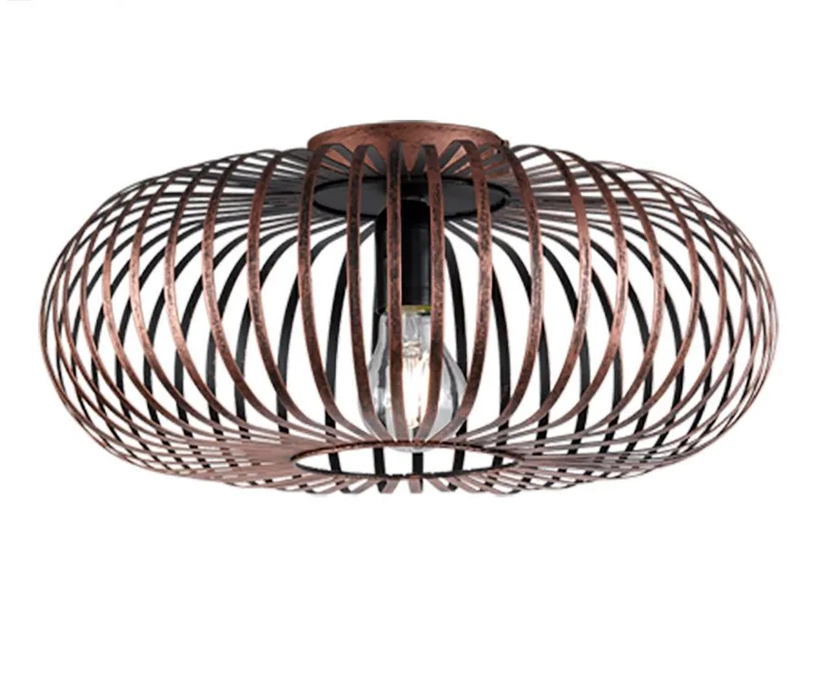 Flush Mount Metal Cage Style Ceiling Light-JNC - Antique