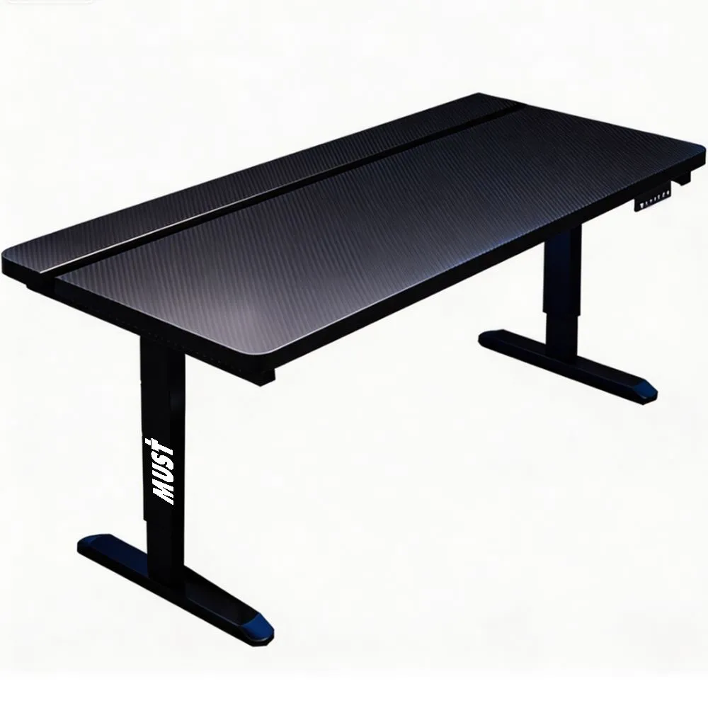 MUST Gaming Computer Desk Electric Height Adjustable Standing Desk - Black
