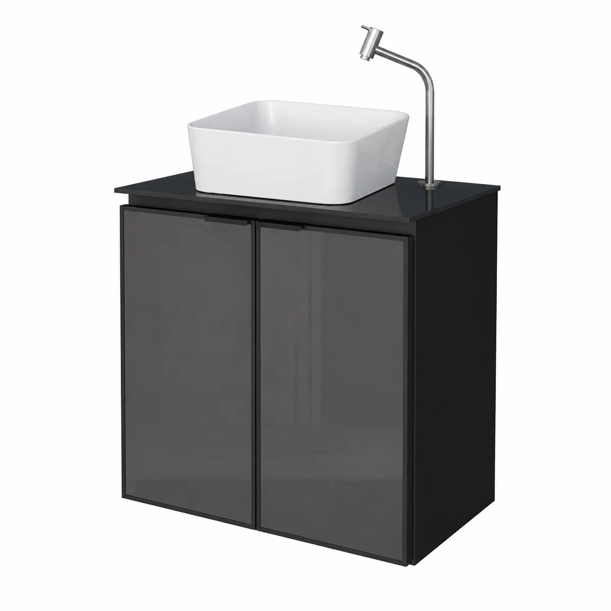 Umbu With Glass Door + Tempered Glass Vanity Cabinet- MAUI Basin