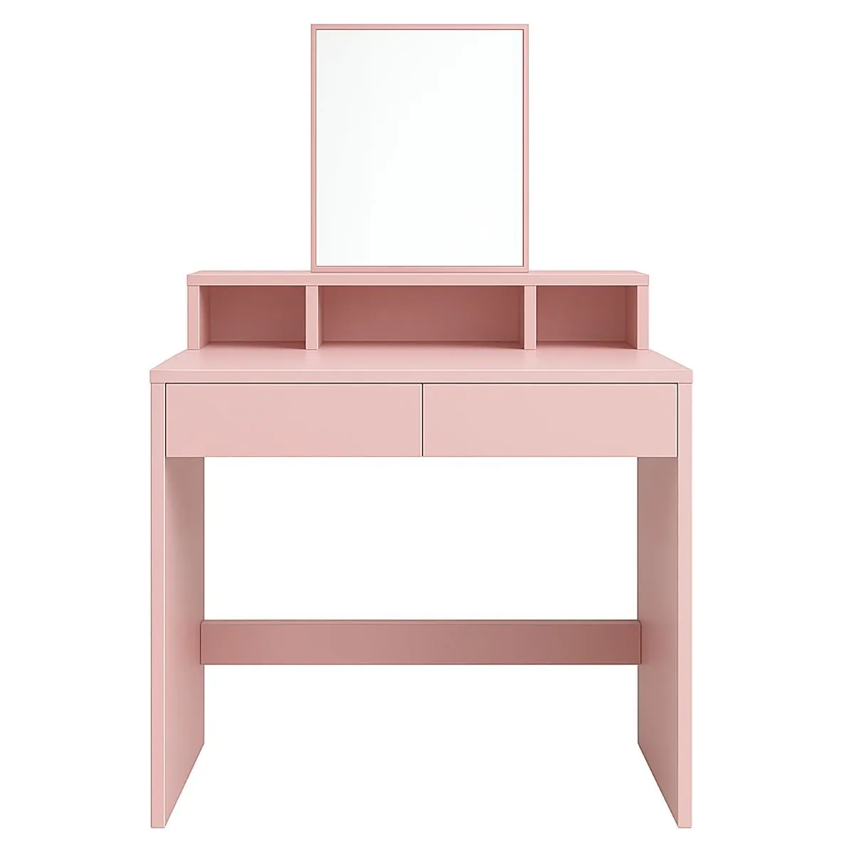 LASA Vanity Makeup Table with Large Mirror and Drawers - Pink