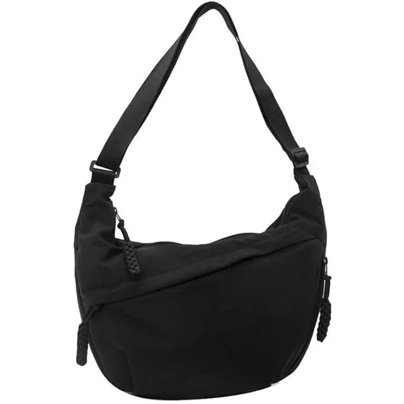 Women Crossbody Bag Nylon Slouchy Sling Hobo Bag, Dumpling Shoulder Handbag