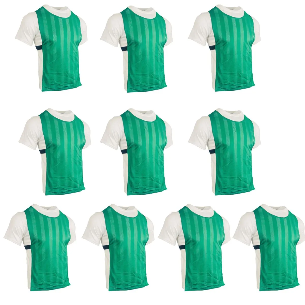 Mitzuma Junior Sports Training Mesh Bibs Set of 10 - Emerald