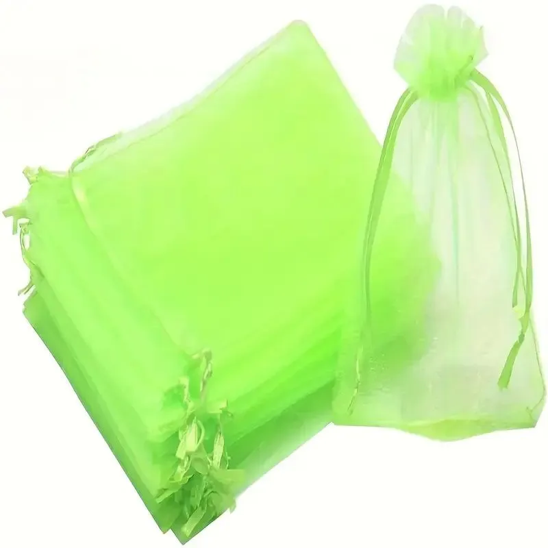 50Piece Fruit Protection Bags, 15 x 20 cm Green Netting Cover Bags
