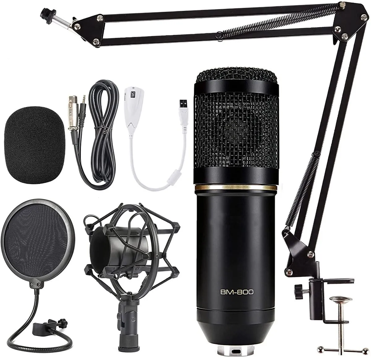 Podcast Equipment Bundle, BM-800 Mic Kit - Black