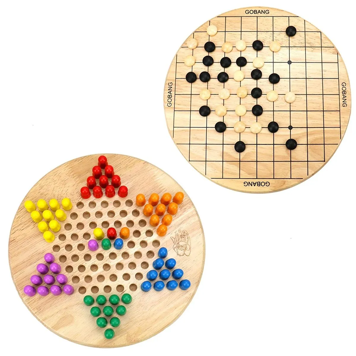 Chinese Checkers & Gobang Family Strategy Board Games Set - 2 Pieces