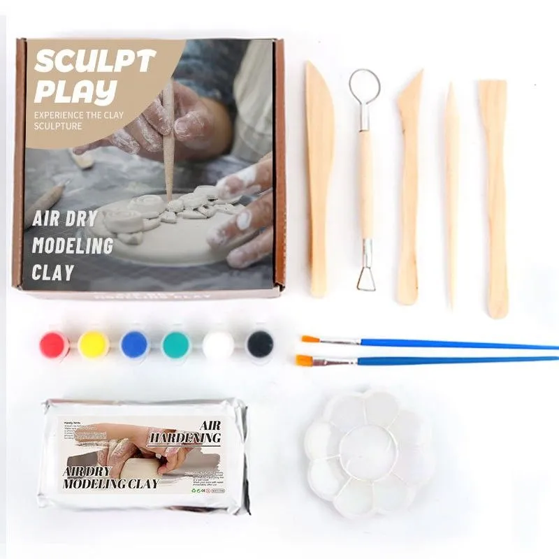 Air Dry Modeling Clay Kit - 500g White DIY Sculpting Clay