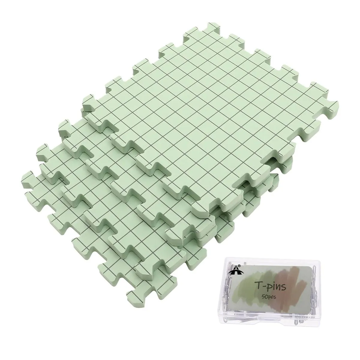 ALANES 4Pcs Foam Knitting Block Mat Foam Blocking Board Set with 50 T-Pins