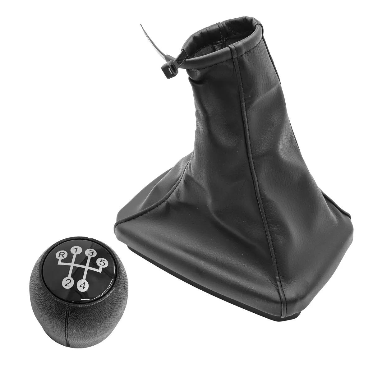 5 Speed Gear Knob with Leather Boot Compatible with Opel Corsa B & C