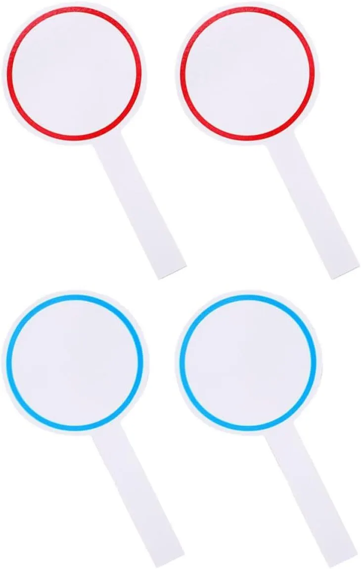4pcs Handheld Scoreboards Dry Erase Paddles Single Side Writable Portable