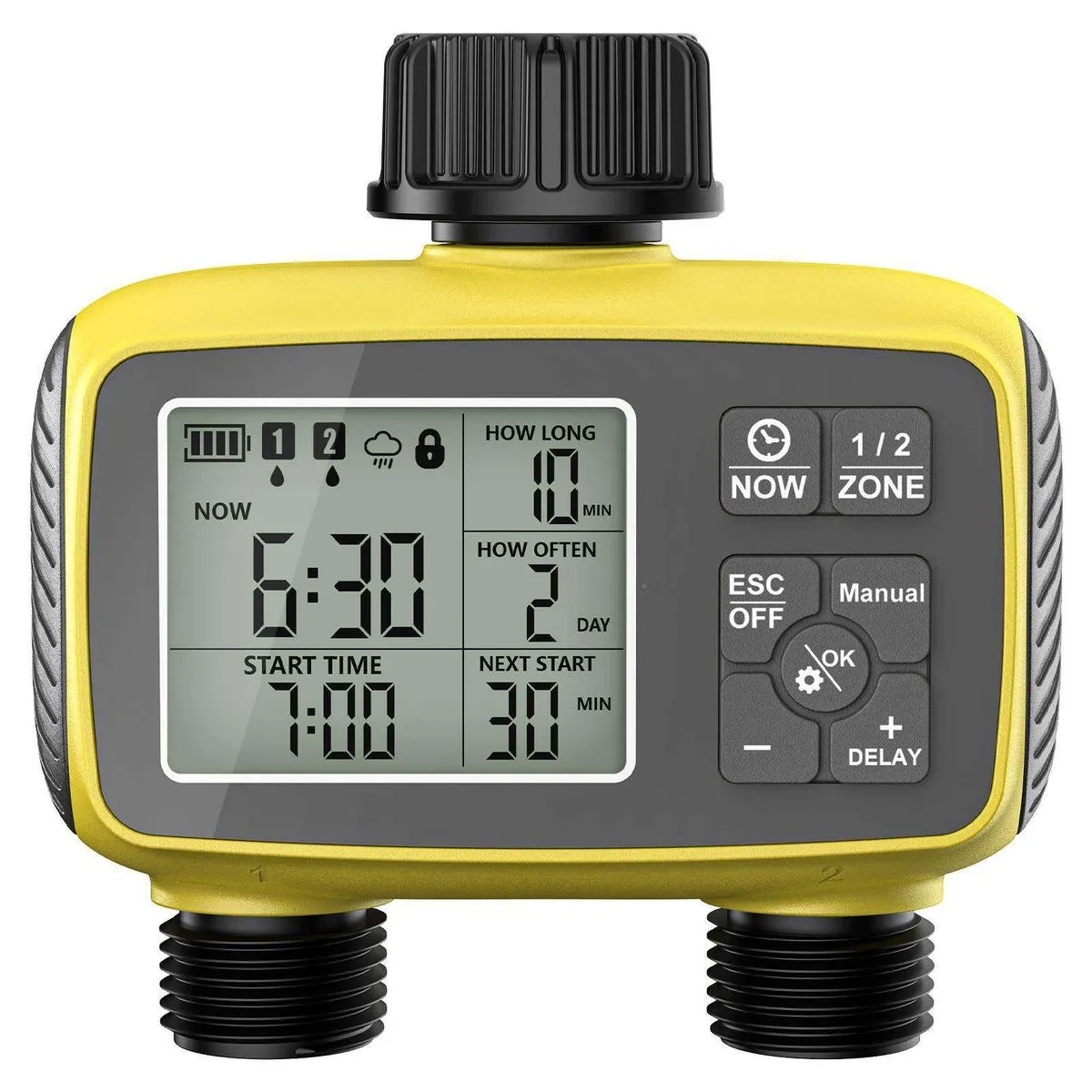 Digital Garden Water Timer Automatic Irrigation Controller Dual Zone
