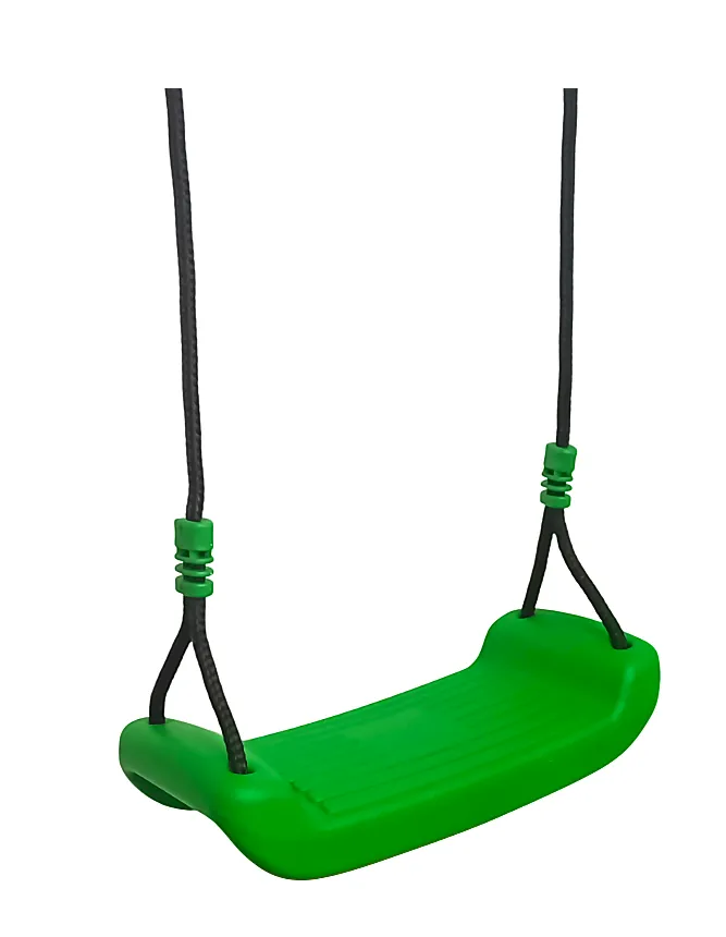 Plastic Swing Seat with Durable Rope - Kids Outdoor Play Seat - Heavy Duty - Green