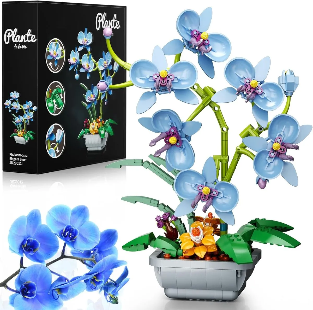 Botanicals Orchid Flowers Building Set, Artificial Plant for Home Décor