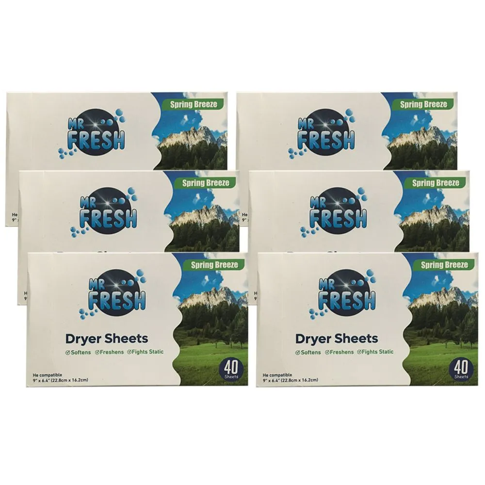 Mr Fresh Dryer Sheets - Spring Breeze - 6 Pack