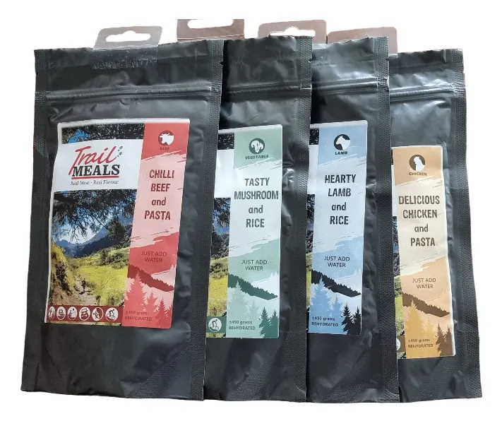 TrailMeals Combo One: Mushroom, Lamb, Chicken, Beef