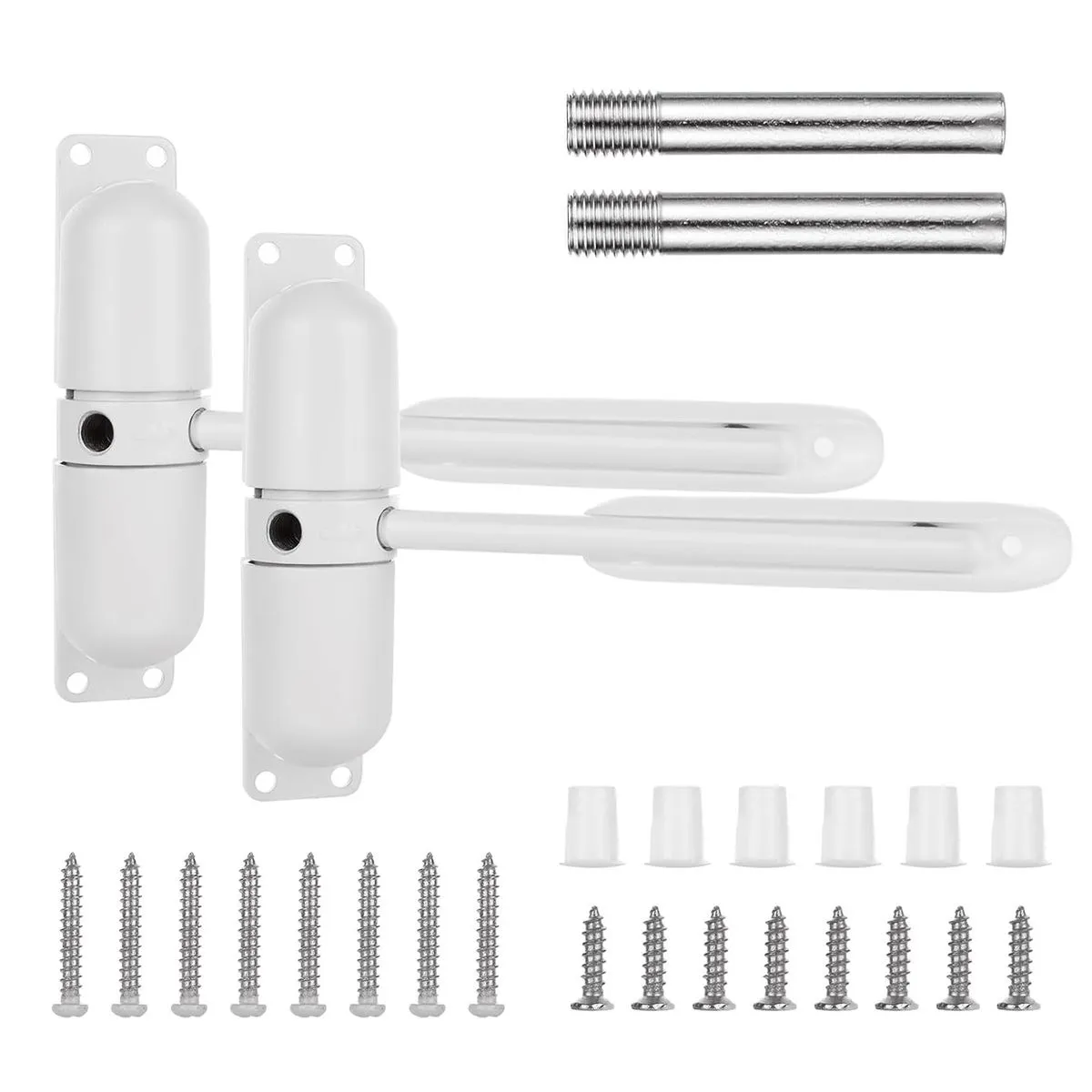 2 Pack Safety Spring Door Closers4-1/2 Inch Door Closer Auto Adjustable - White
