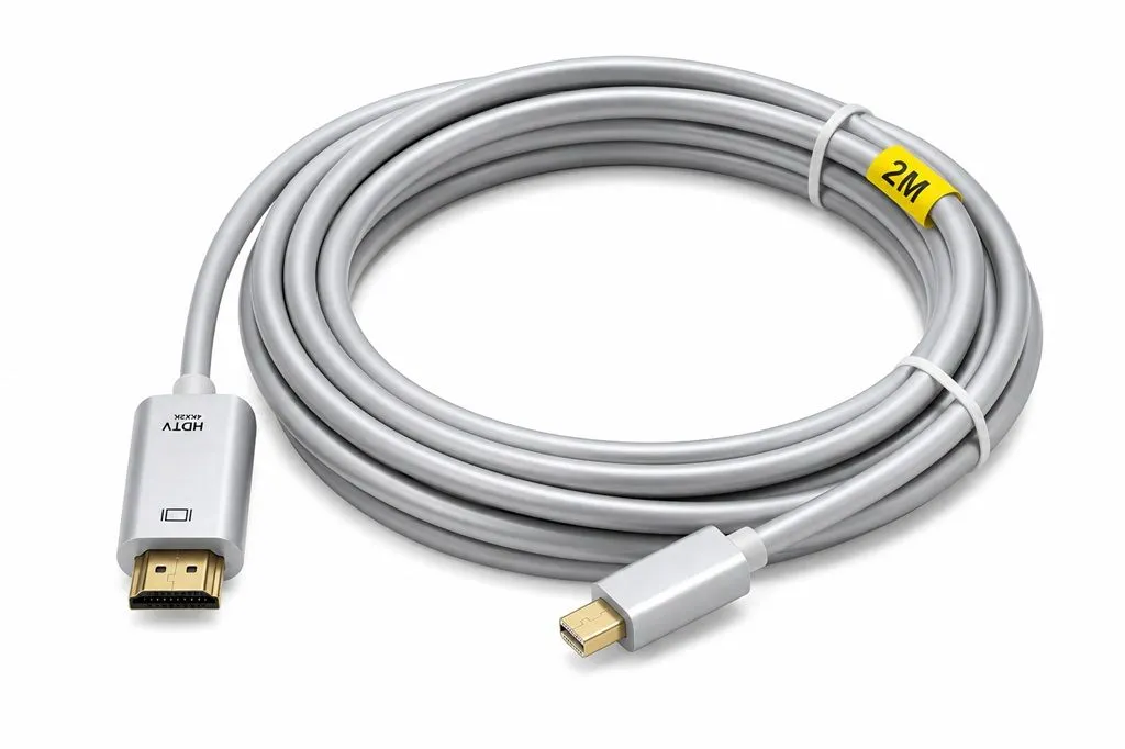 Mini DP To HDMI Cable Ultra HD 4K For Laptop Monitor Projector 2M MC