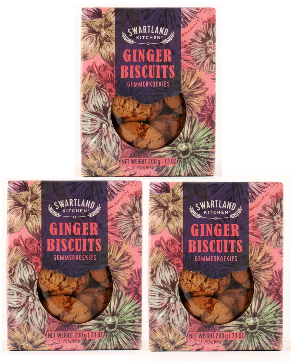 Evita se Perron Handcrafted 3 x 200 g Ginger Biscuits