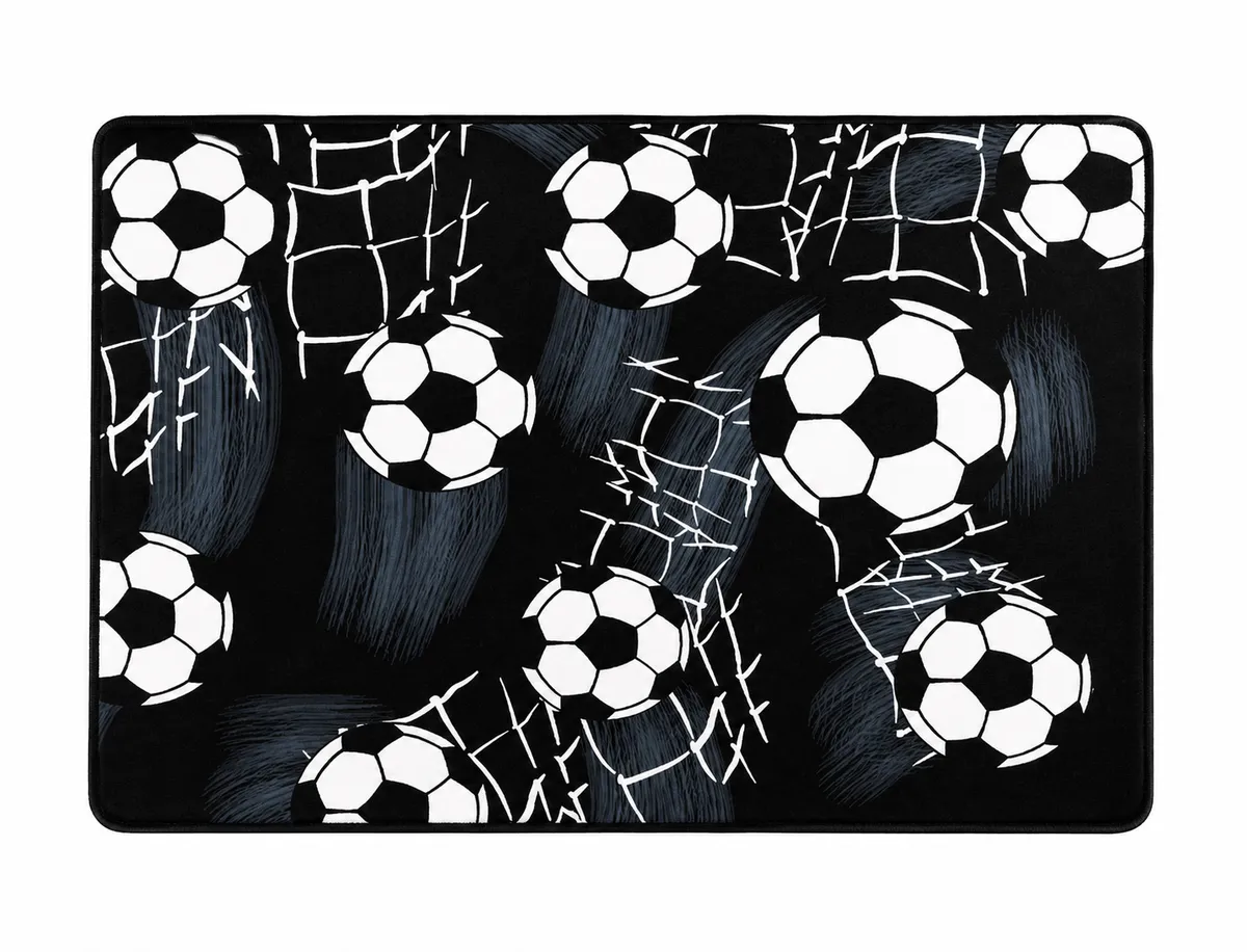 Mini Cute Soccer Pattern Floor Rug 40 x 60cm Polyester Mat