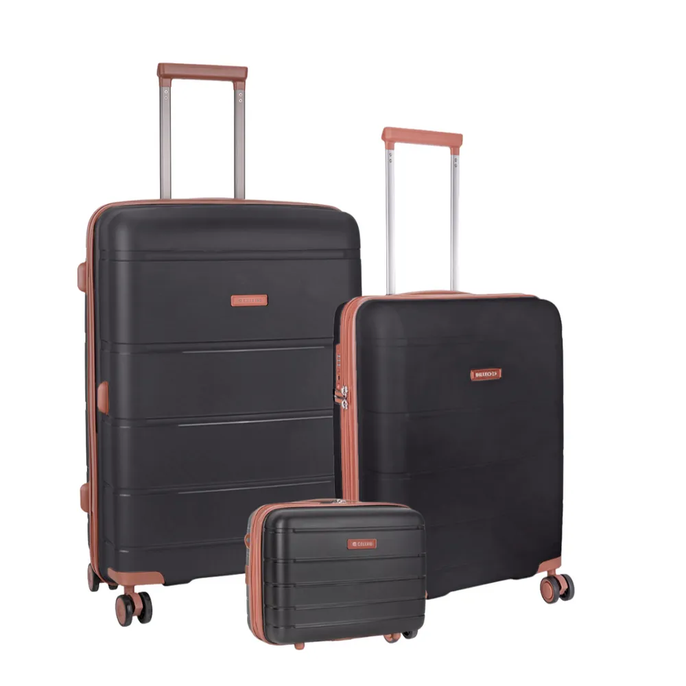Cellini Monte Carlo MEDIUM 3 Piece Luggage Set - Black