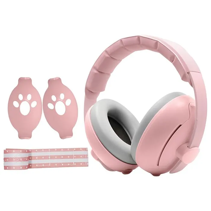 2-in-1 Baby Ear Defenders Adjustable Headband for Sleep Travel and Events