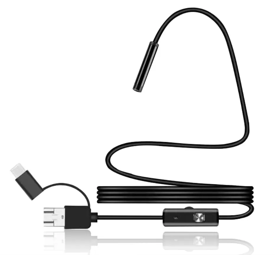 7MM Android Endoscope Camera 3 IN1 Micro USB Type C Borescope Mini Camera - 3.5M Hard Cable