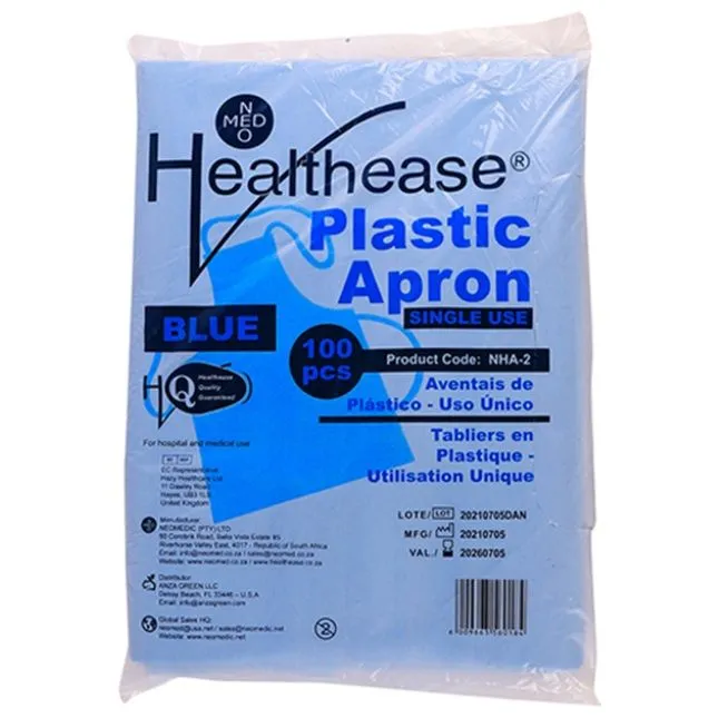 Healthease - Plastic Apron 100's - Blue