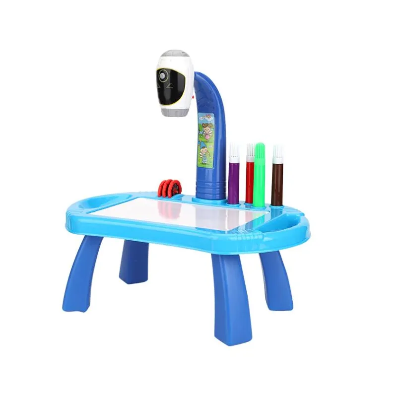 Children's Projector Drawing Table With Different Patterns - Blue
