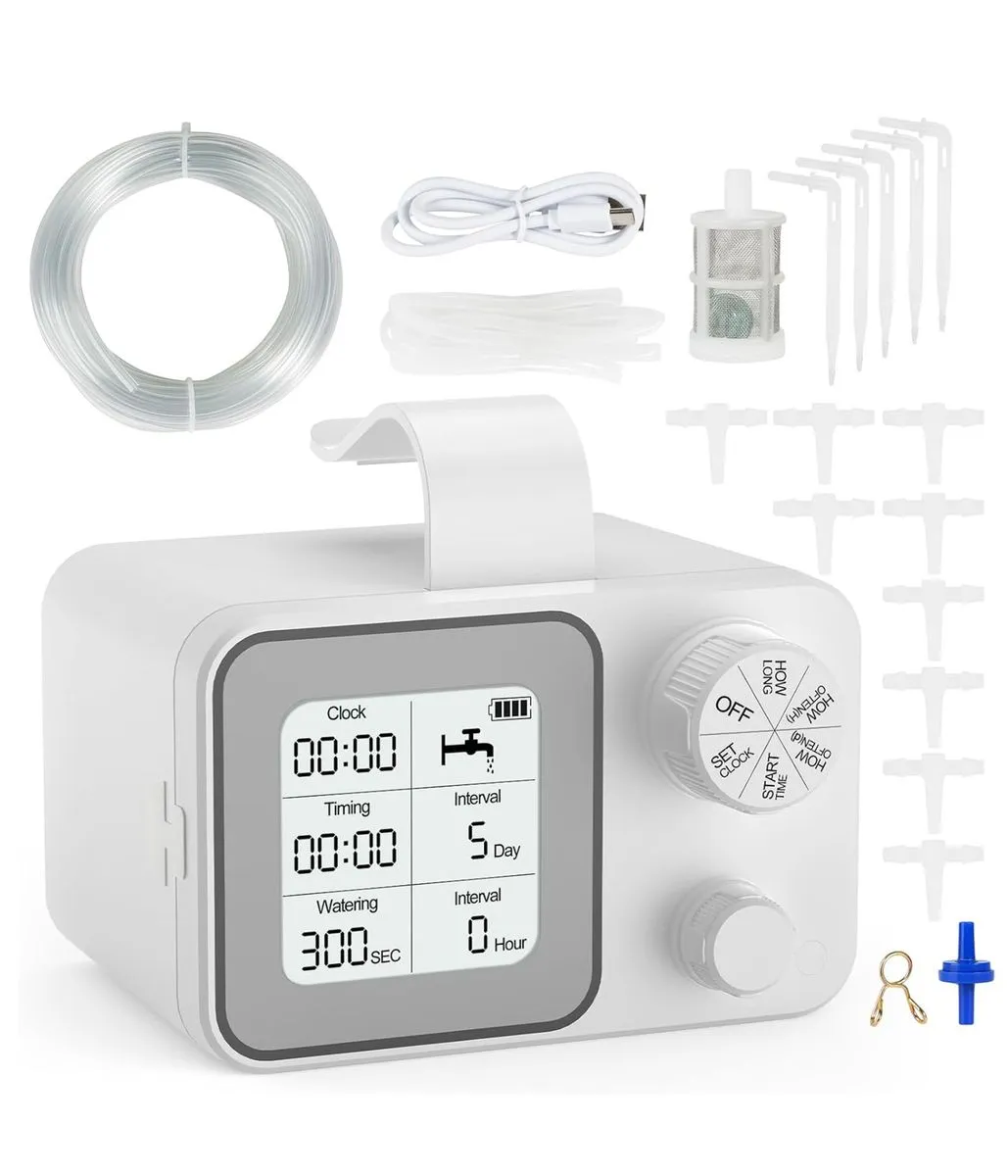 Automatic Indoor Plant Waterer for 15 Potted Plants with 30-Day Water Timer