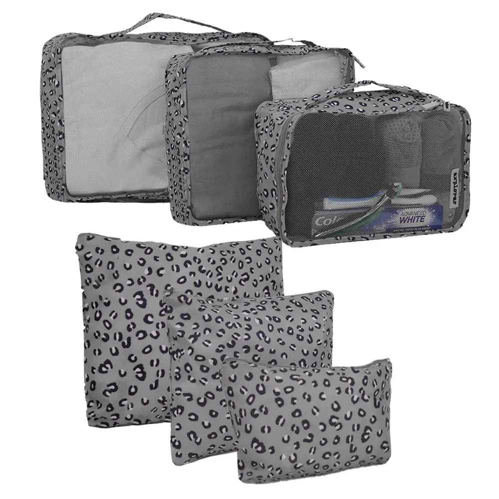 Travel Storage and Organiser Bags - 6 Pieces - Grey