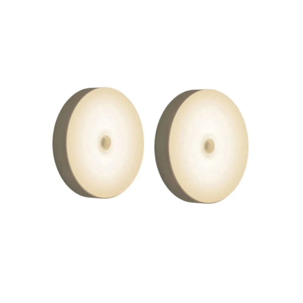 LED Smart Sensor Night Lights With USB Charging And Magnetic Suction, 2 Pcs - Warm light