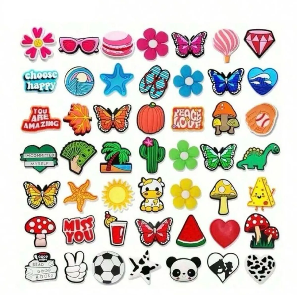 60 Piece Random unisex shoe charms