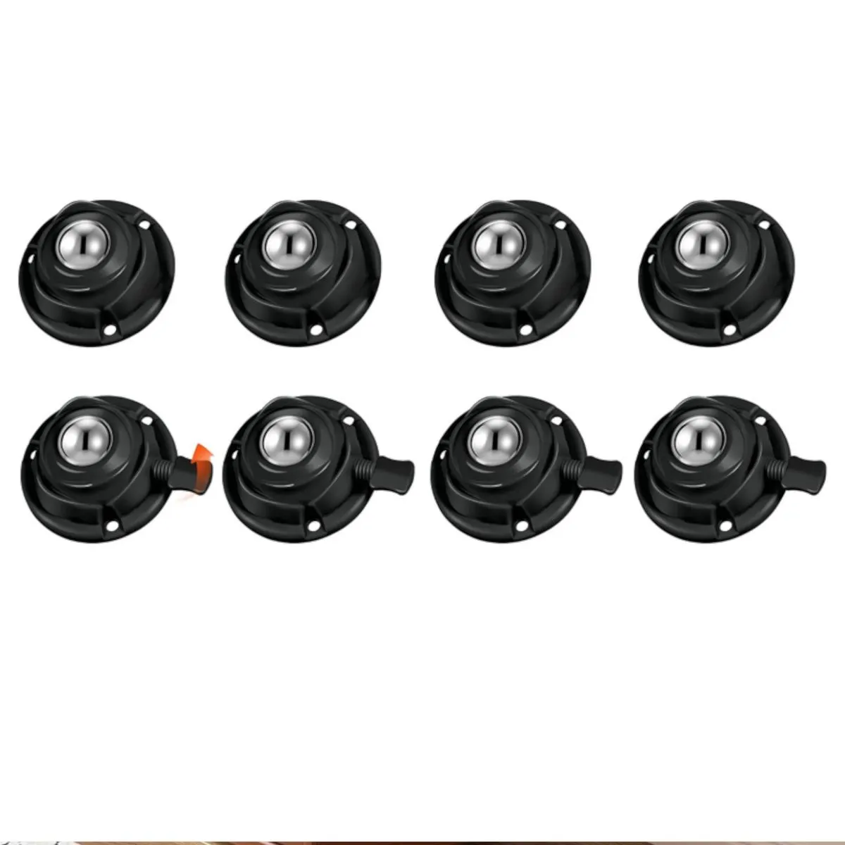 8-Pack Self-Adhesive Caster Wheels with Brakes
