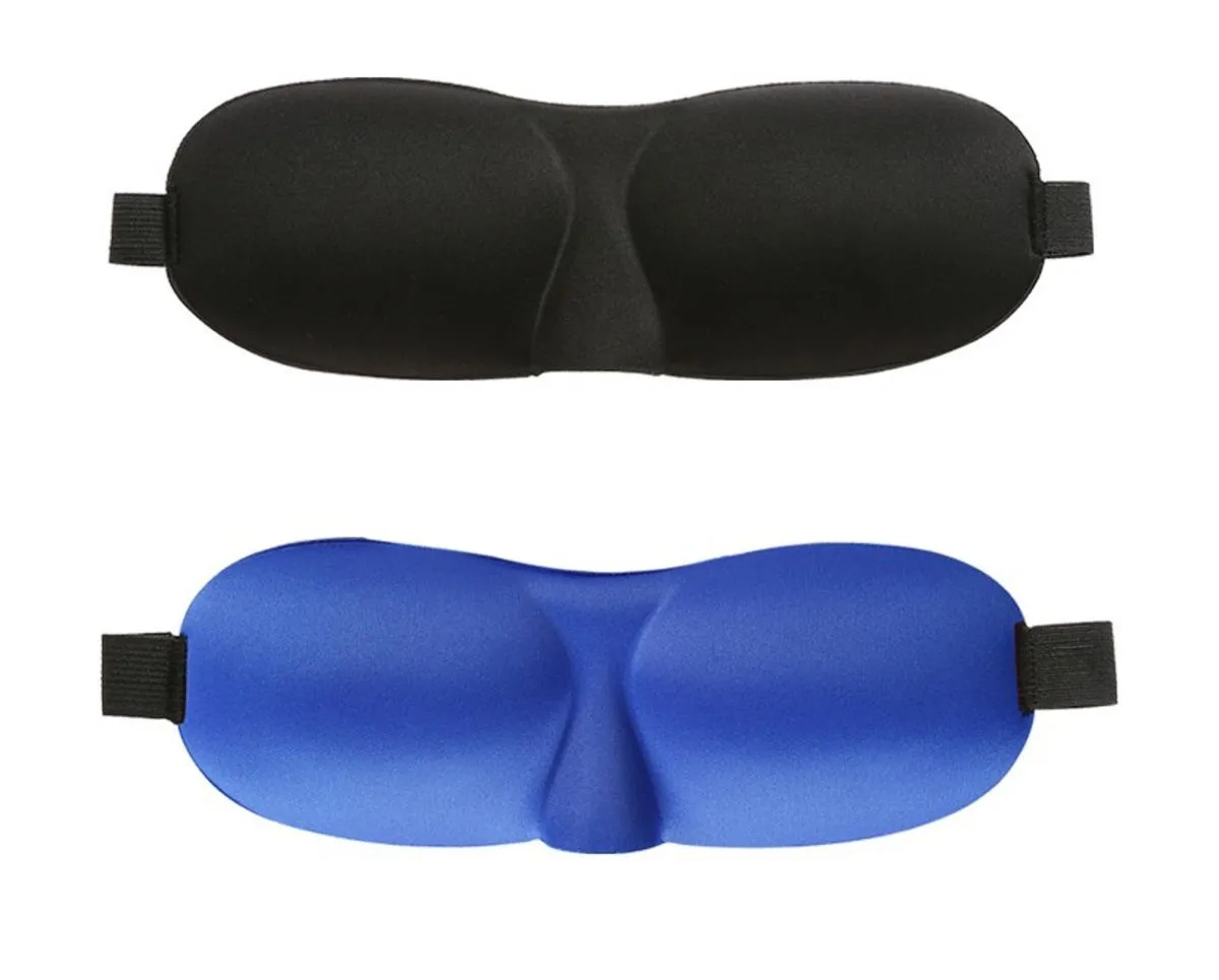 3D Sleep Eye Mask Pack of 2 - Black, Blue