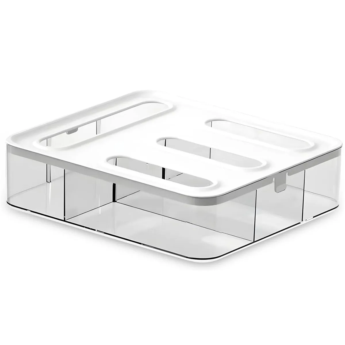 Food Storage Bag Organizer 4 Slot Plastic Bag Organizer for Kitchen Storage