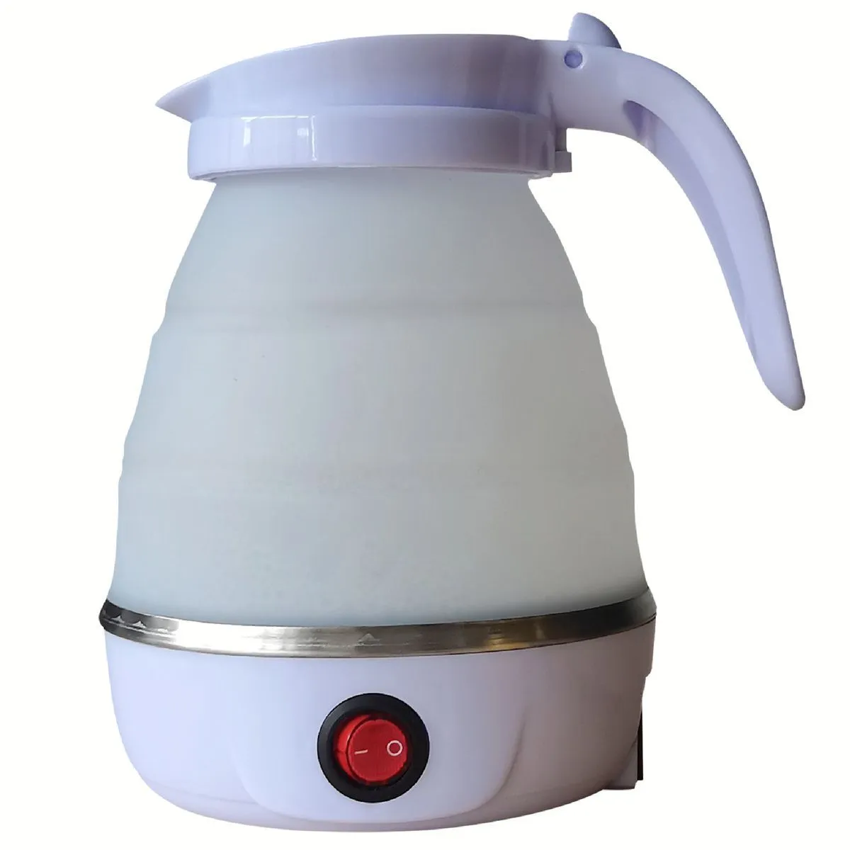 Portable Silicone Collapsible Travel Electric Kettle - White