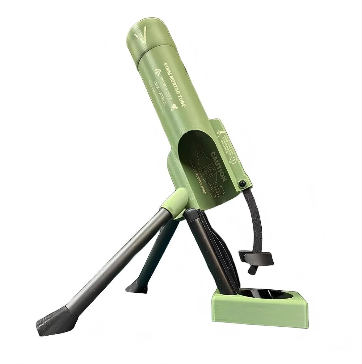 51mm Beer Bottle Mortar Bottle Opener, Hands-Free Push Down Opener For Bar - Green