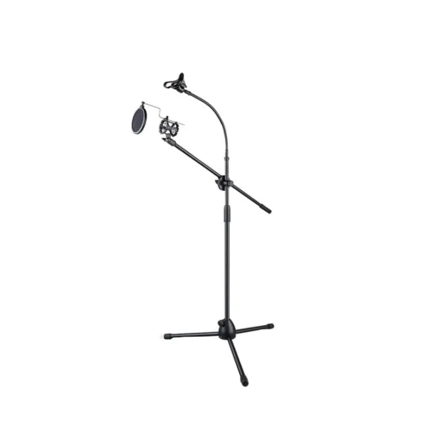 Proffesional Microphone Stand with Phone Holder and Pop Filter