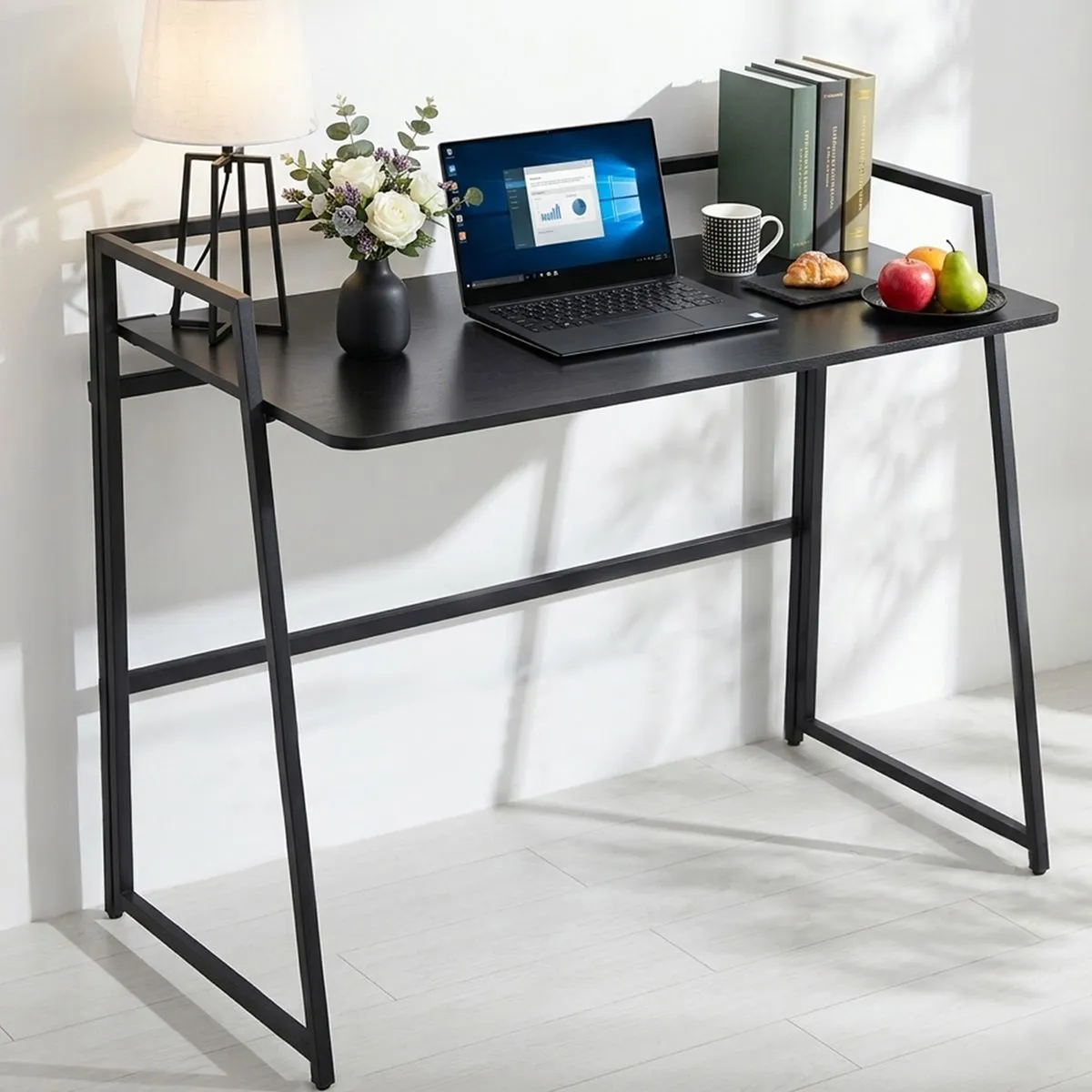 Work Desk Foldable Study Table Dressing Table Office Executive Desk - Black