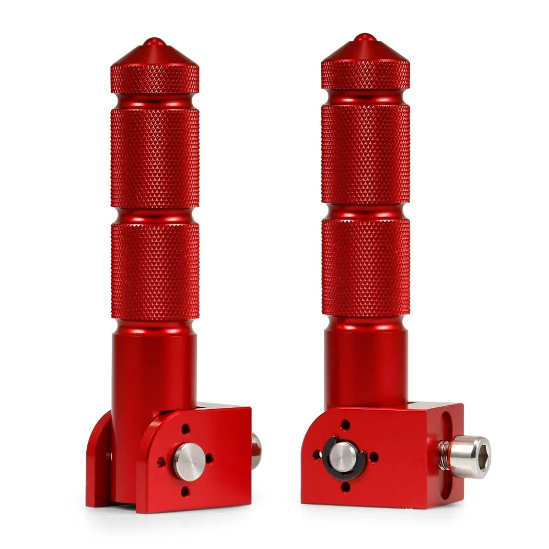 Universal 2Pcs Rear Passenger Foot Pegs Pedals Red