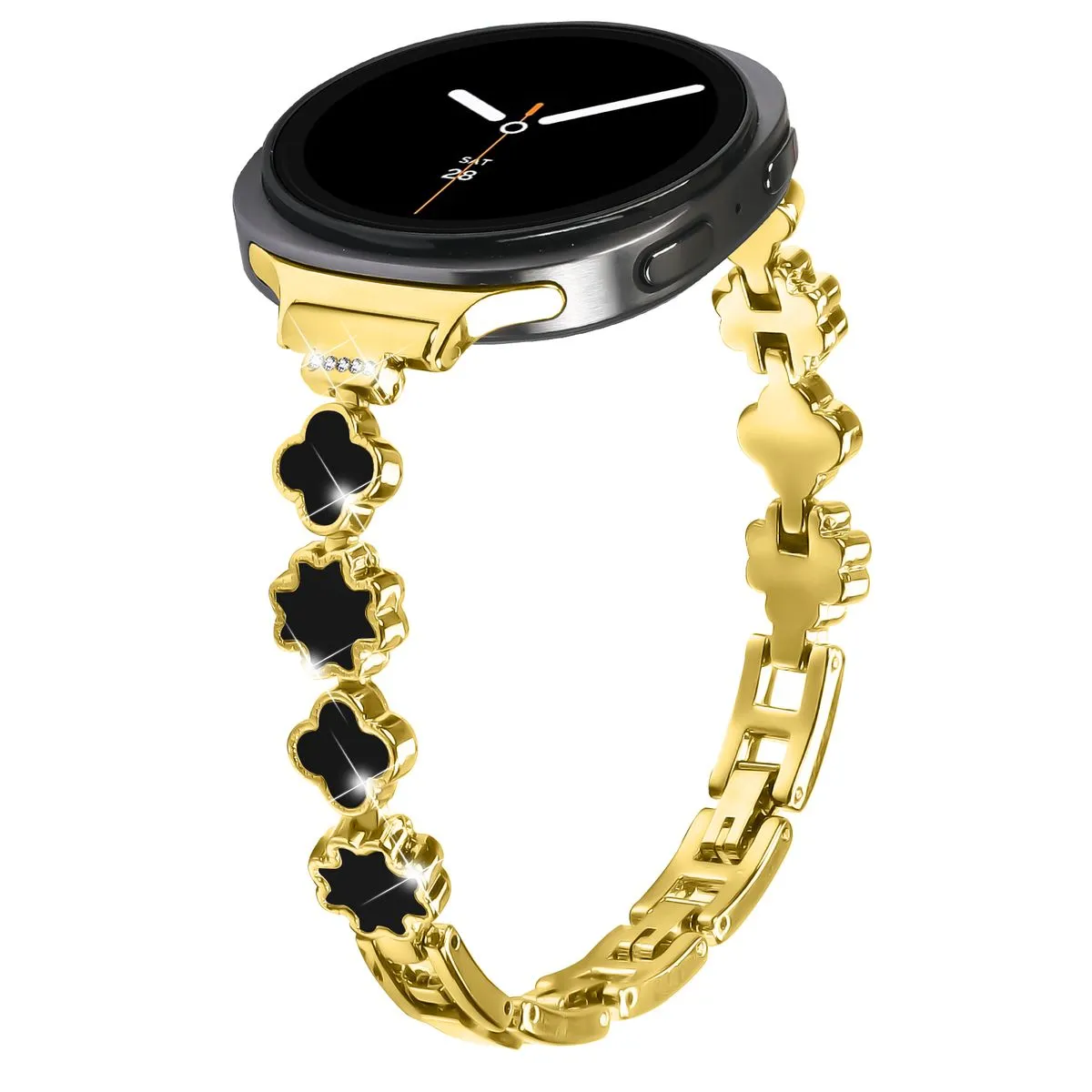 Stainless Steel Bracelet Compatible with Samsung Galaxy Watch 8/8 Classic - Gold, Black