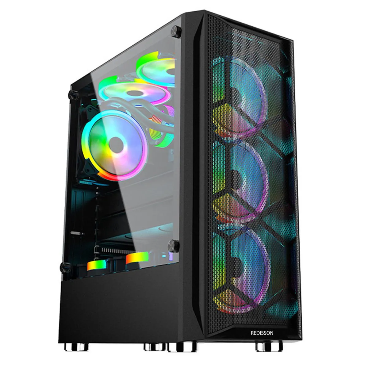 Redisson Computer Case, Water & Air Cooling Support, M-ATX ITX Gaming Case