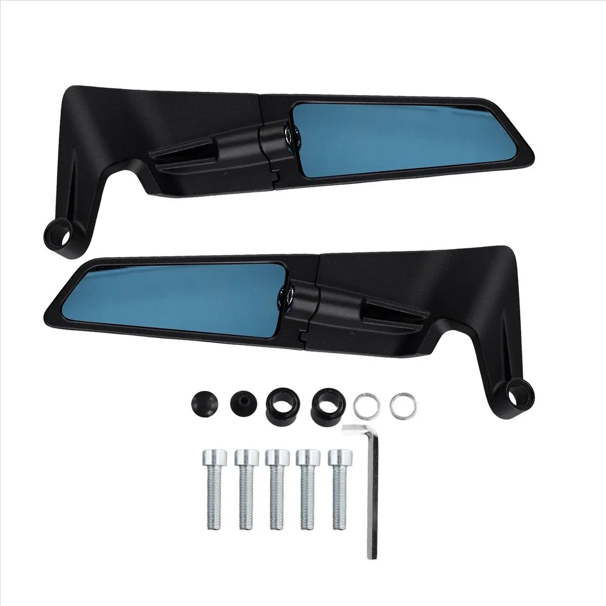 Motorcycle Mirrors Adjustable Rotating Rearview Compatible with Universal